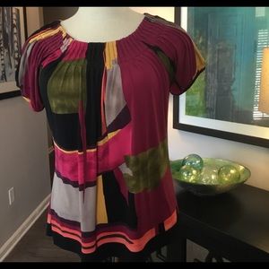 Valerie Stevens Abstract Print Blouse